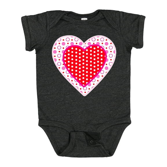 Inktastic Valentine Red Heart with Dots Boys or Girls Baby Bodysuit