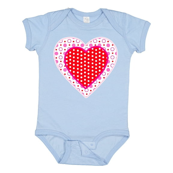 Inktastic Valentine Red Heart with Dots Boys or Girls Baby Bodysuit