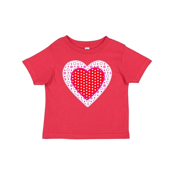 Inktastic Valentine Red Heart with Dots Boys or Girls Baby T-Shirt