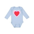 thumbnail image 1 of Inktastic Valentine Red Heart with Dots Boys or Girls Long Sleeve Baby Bodysuit, 1 of 5