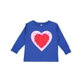 thumbnail image 1 of Inktastic Valentine Red Heart with Dots Boys or Girls Long Sleeve Toddler T-Shirt, 1 of 5