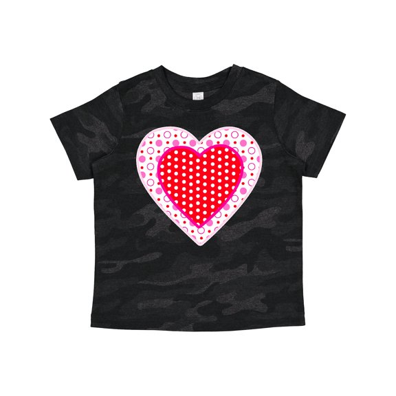 Inktastic Valentine Red Heart with Dots Boys or Girls Toddler T-Shirt