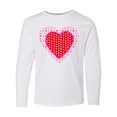 thumbnail image 1 of Inktastic Valentine Red Heart with Dots Long Sleeve Youth T-Shirt, 1 of 5