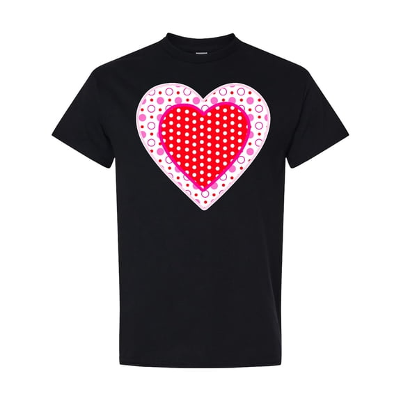 Inktastic Valentine Red Heart with Dots T-Shirt