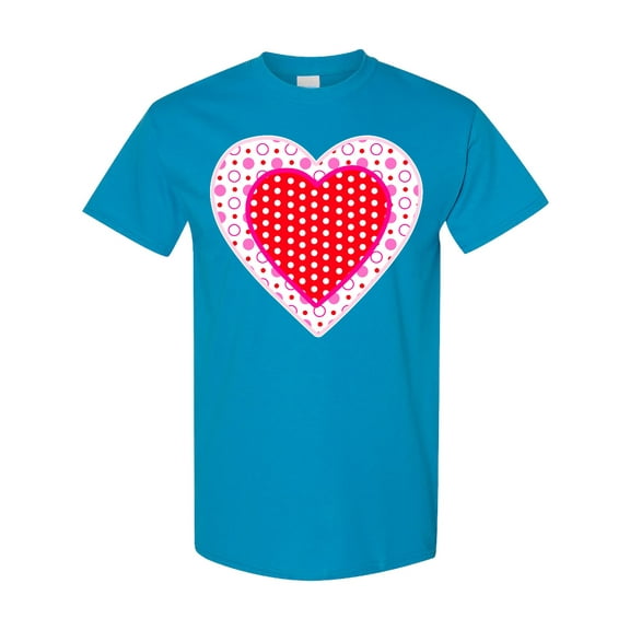Inktastic Valentine Red Heart with Dots T-Shirt