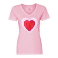 thumbnail image 1 of Inktastic Valentine Red Heart with Dots Women's V-Neck T-Shirt, 1 of 5