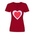 thumbnail image 1 of Inktastic Valentine Red Heart with Dots Women's V-Neck T-Shirt, 1 of 5
