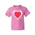 thumbnail image 1 of Inktastic Valentine Red Heart with Dots Youth T-Shirt, 1 of 5