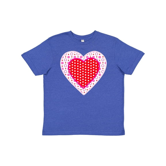 Inktastic Valentine Red Heart with Dots Youth T-Shirt