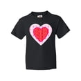 thumbnail image 1 of Inktastic Valentine Red Heart with Dots Youth T-Shirt, 1 of 5
