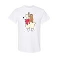 thumbnail image 1 of Inktastic Valentine Sloth and Llama in Scarf T-Shirt, 1 of 5