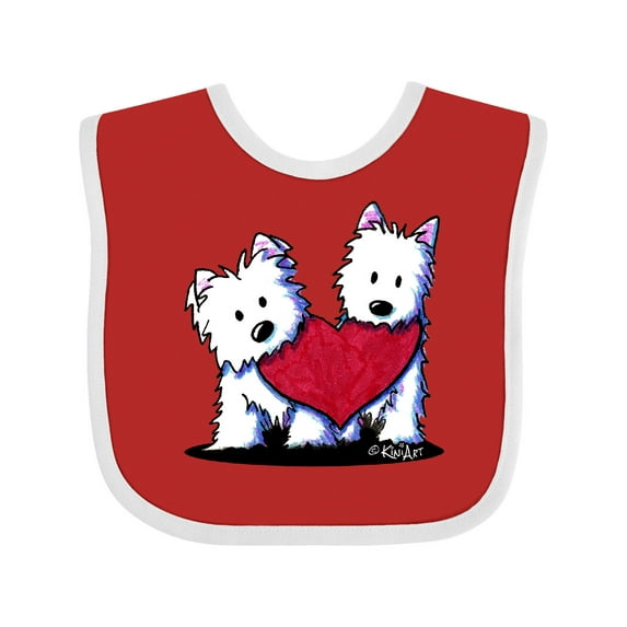 Inktastic Valentine Westie Duo Boys or Girls Baby Bib