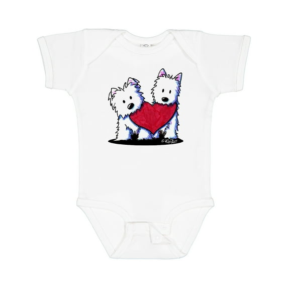 Inktastic Valentine Westie Duo Boys or Girls Baby Bodysuit