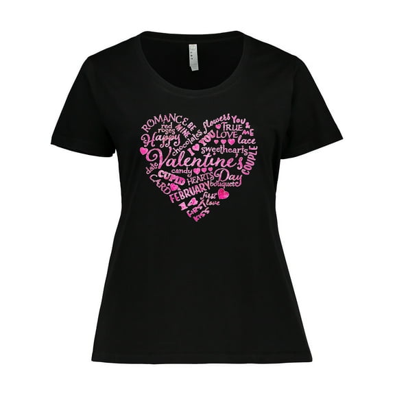 Inktastic Valentine Words in Pink Women's Plus Size T-Shirt