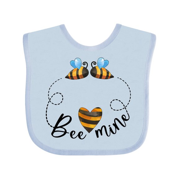 Inktastic Valentine’s Day Bee Mine Cute Bees and Heart Boys or Girls Baby Bib