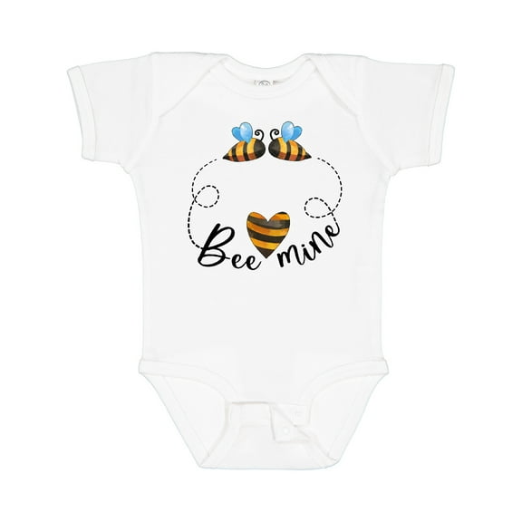 Inktastic Valentine’s Day Bee Mine Cute Bees and Heart Boys or Girls Baby Bodysuit