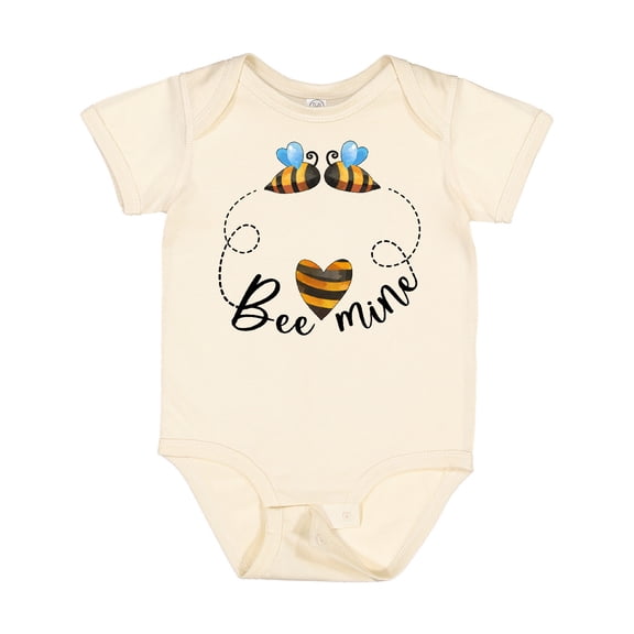 Inktastic Valentine’s Day Bee Mine Cute Bees and Heart Boys or Girls Baby Bodysuit