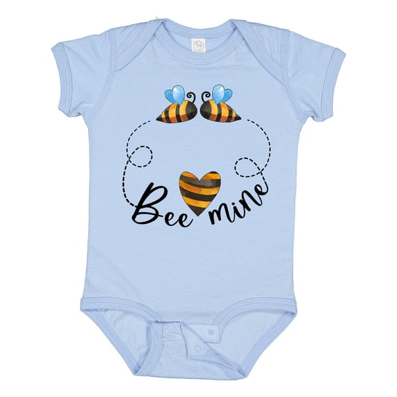 Inktastic Valentine’s Day Bee Mine Cute Bees and Heart Boys or Girls Baby Bodysuit