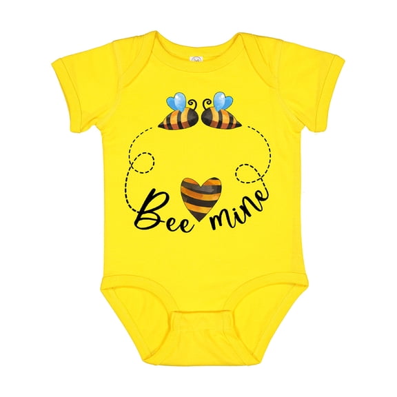 Inktastic Valentine’s Day Bee Mine Cute Bees and Heart Boys or Girls Baby Bodysuit