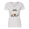 thumbnail image 1 of Inktastic Valentine’s Day Bee Mine Cute Bees and Heart Women's V-Neck T-Shirt, 1 of 5