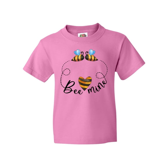 Inktastic Valentine’s Day Bee Mine Cute Bees and Heart Youth T-Shirt