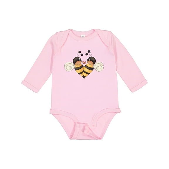 Inktastic Valentine's Day Bumble Bees Boys Long Sleeve Baby Bodysuit