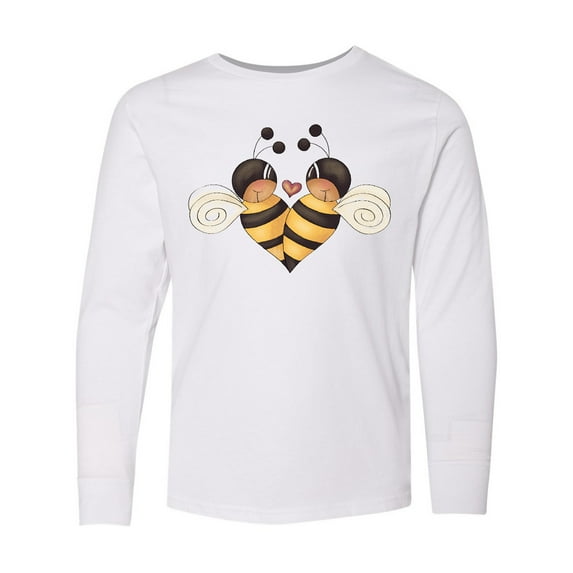 Inktastic Valentine's Day Bumble Bees Long Sleeve Youth T-Shirt
