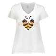 thumbnail image 1 of Inktastic Valentine's Day Bumble Bees Women's Plus Size V-Neck T-Shirt, 1 of 5