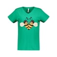 thumbnail image 1 of Inktastic Valentine's Day Bumble Bees Women's V-Neck T-Shirt, 1 of 5