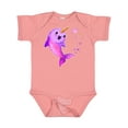 thumbnail image 1 of Inktastic Valentine's Day Cute Pink Narwhal with Hearts Boys or Girls Baby Bodysuit, 1 of 5