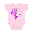 thumbnail image 1 of Inktastic Valentine's Day Cute Pink Narwhal with Hearts Boys or Girls Baby Bodysuit, 1 of 5
