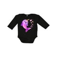thumbnail image 1 of Inktastic Valentine's Day Cute Pink Narwhal with Hearts Boys or Girls Long Sleeve Baby Bodysuit, 1 of 5