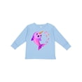 thumbnail image 1 of Inktastic Valentine's Day Cute Pink Narwhal with Hearts Boys or Girls Long Sleeve Toddler T-Shirt, 1 of 5