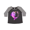 thumbnail image 1 of Inktastic Valentine's Day Cute Pink Narwhal with Hearts Women's Plus Size T-Shirt, 1 of 5