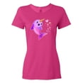 thumbnail image 1 of Inktastic Valentine's Day Cute Pink Narwhal with Hearts Women's T-Shirt, 1 of 5
