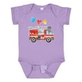 thumbnail image 1 of Inktastic Valentine's Day Fire Truck with Hearts Boys or Girls Baby Bodysuit, 1 of 5