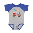 thumbnail image 1 of Inktastic Valentine's Day Fire Truck with Hearts Boys or Girls Baby Bodysuit, 1 of 5