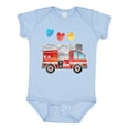 thumbnail image 1 of Inktastic Valentine's Day Fire Truck with Hearts Boys or Girls Baby Bodysuit, 1 of 5
