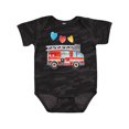 thumbnail image 1 of Inktastic Valentine's Day Fire Truck with Hearts Boys or Girls Baby Bodysuit, 1 of 5