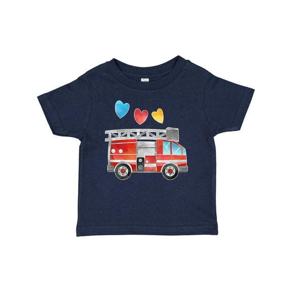 Inktastic Valentine's Day Fire Truck with Hearts Boys or Girls Baby T-Shirt