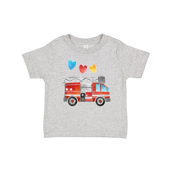Inktastic Valentine's Day Fire Truck with Hearts Boys or Girls Baby T-Shirt