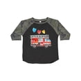 thumbnail image 1 of Inktastic Valentine's Day Fire Truck with Hearts Boys or Girls Toddler T-Shirt, 1 of 5