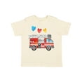 thumbnail image 1 of Inktastic Valentine's Day Fire Truck with Hearts Boys or Girls Toddler T-Shirt, 1 of 5