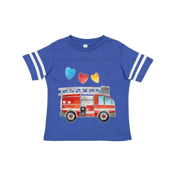 Inktastic Valentine's Day Fire Truck with Hearts Boys or Girls Toddler T-Shirt