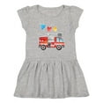 thumbnail image 1 of Inktastic Valentine's Day Fire Truck with Hearts Girls Toddler Dress, 1 of 5