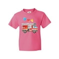 thumbnail image 1 of Inktastic Valentine's Day Fire Truck with Hearts Youth T-Shirt, 1 of 5