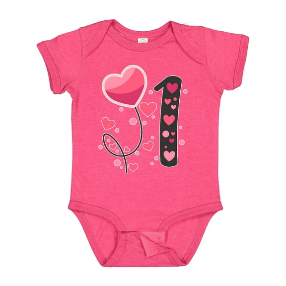 Inktastic Valentine's Day First Birthday Boys or Girls Baby Bodysuit