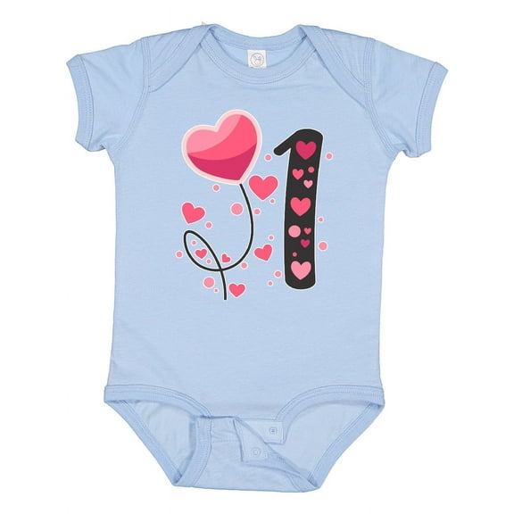 Inktastic Valentine's Day First Birthday Boys or Girls Baby Bodysuit