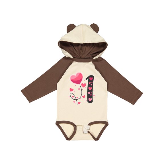 Inktastic Valentine's Day First Birthday Boys or Girls Long Sleeve Baby Bodysuit