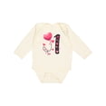 thumbnail image 1 of Inktastic Valentine's Day First Birthday Boys or Girls Long Sleeve Baby Bodysuit, 1 of 5
